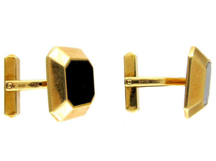 18ct Gold & Onyx Cufflinks