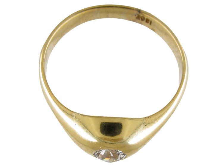 Edwardian Single Stone Diamond, Gold Set Ring