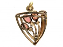 Art Nouveau Opal & Ruby Gold Charm