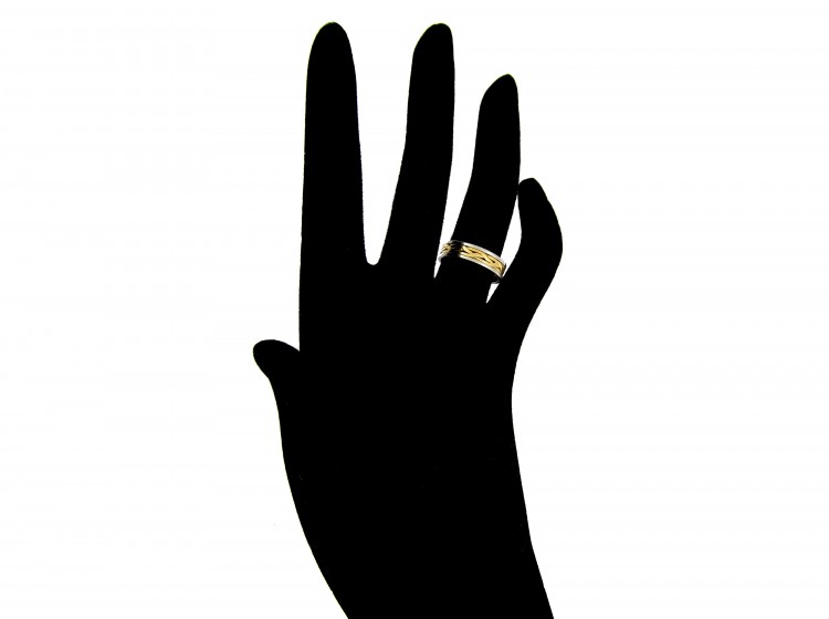 Gold & Platinum Wavy Wedding Band