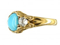 Turquoise, Diamond Arts & Crafts Ring