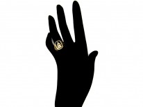 Enamel Mourning Flip Over Ring with Urn