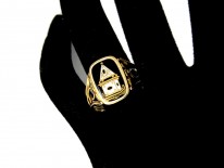 Enamel Mourning Flip Over Ring with Urn