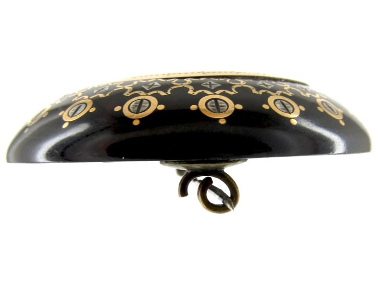 Large Pique Tortoiseshell Victorian Brooch