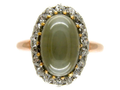 Cat's Eye & Diamond Ring