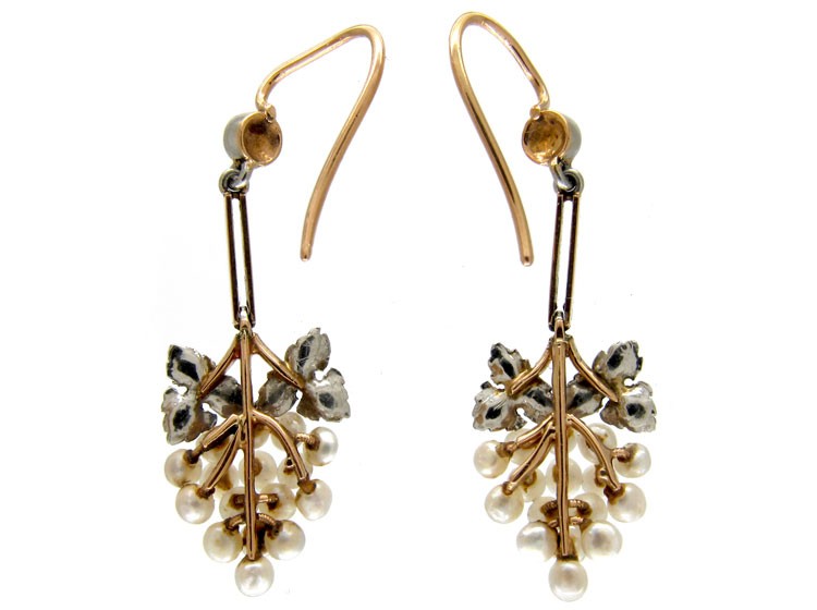 Natural Pearl Grape Earrings