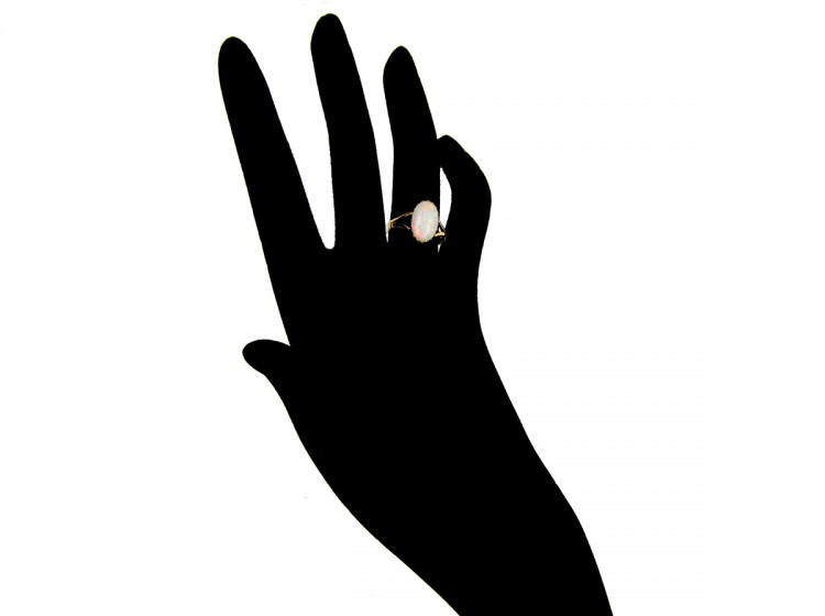 Opal Single Stone Gold Ring