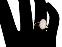 Opal Single Stone Gold Ring
