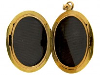 Enamel Butterfly Gold Locket