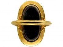 Large Cabochon Garnet & Diamond Victorian Ring