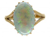Opal Single Stone Gold Ring