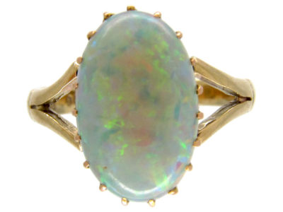 Opal Single Stone Gold Ring