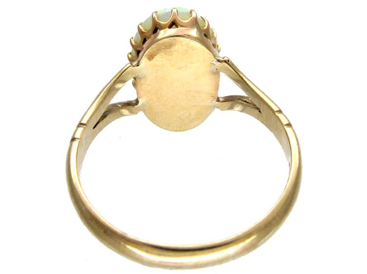 Opal Single Stone Gold Ring