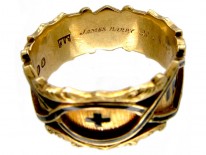 Georgian 18ct Gold & Black Enamel Memorial Ring