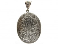 Large Victorian Silver Engraved Locket