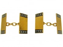 Black & White Enamel 18ct Gold Art Deco Cufflinks