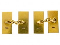 Black & White Enamel 18ct Gold Art Deco Cufflinks