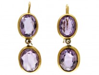 Amethyst 18ct Gold Drop Earrings