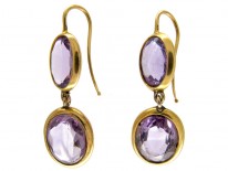 Amethyst 18ct Gold Drop Earrings