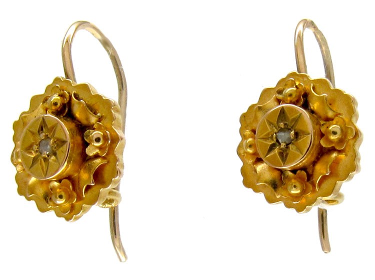 Small 15ct Gold Victorian Earrings