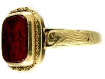 Early Victorian Engraved Carnelian Signet Ring