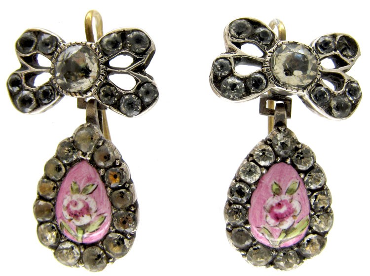 Georgian Paste & Enamel Earrings