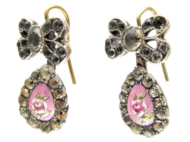 Georgian Paste & Enamel Earrings