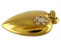 Gold Opal & Diamond Heart Pendant