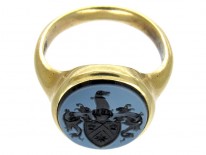 Carved Banded Sardonyx Signet Ring