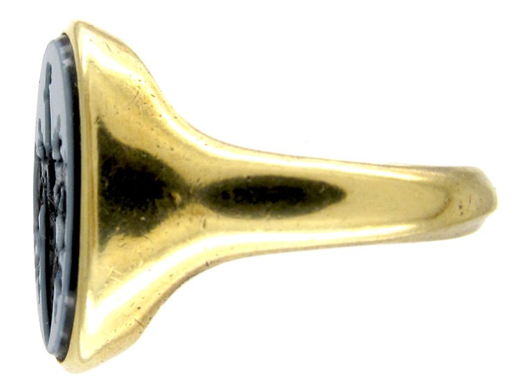 Carved Banded Sardonyx Signet Ring