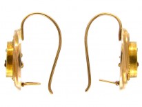 French 18ct Gold Round Earrings