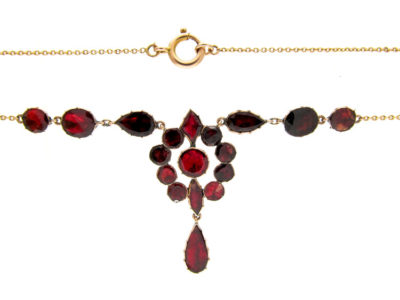 Flat Cut Garnet Edwardian Necklace