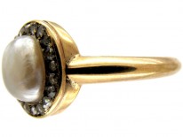 Natural Pearl & Diamond Gold Ring