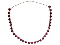 Cabochon Garnet Silver Collar