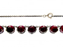 Cabochon Garnet Silver Collar