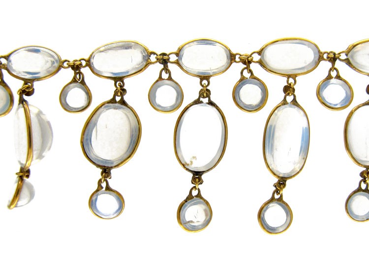 15ct Gold Moonstone Drops Necklace