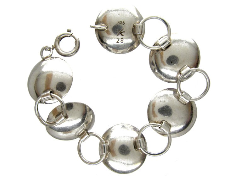 Cabochon Amethyst & Silver Retro Bracelet