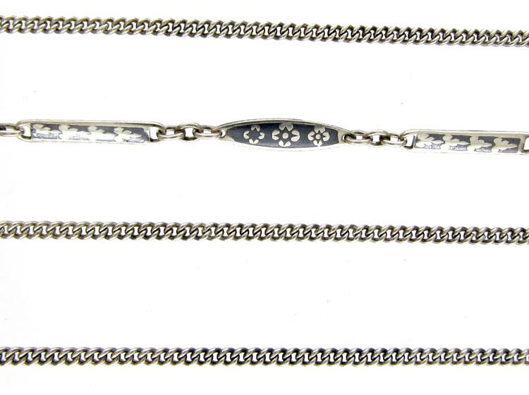 Silver & Niello Work Guard Chain