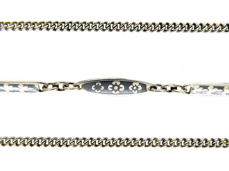 Silver & Niello Work Guard Chain