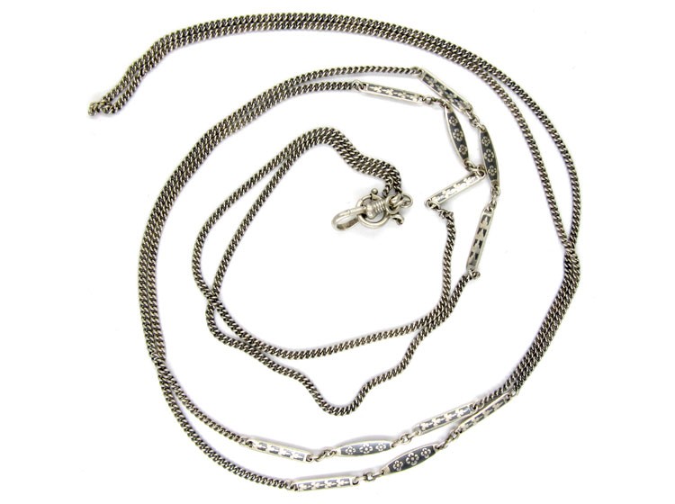 Silver & Niello Work Guard Chain