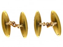 Victorian 15ct Gold & Rose Diamond Bullit Shape Cufflinks