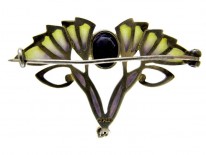 Plique-à-Jour Silver Art Nouveau Brooch