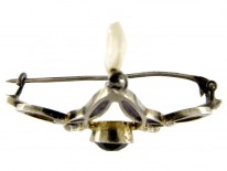 Plique-à-Jour Silver Art Nouveau Brooch