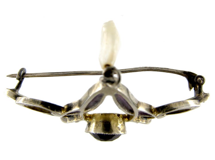 Plique-à-Jour Silver Art Nouveau Brooch