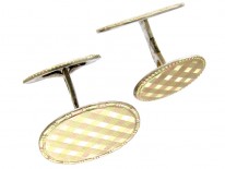 Silver Two Colour Gold Overlay Art Deco Cufflinks