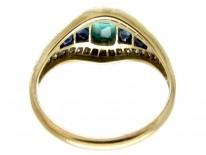 Art Deco Emerald, Sapphire & Diamond Ring