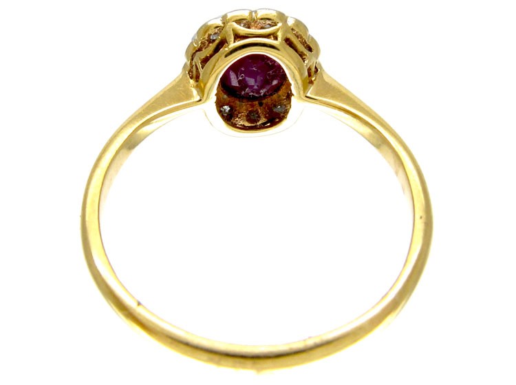 Ruby & Diamond Edwardian Cluster Ring