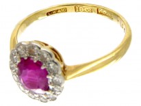 Ruby & Diamond Edwardian Cluster Ring