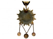 Silver Gilt Micro Mosaic Victorian Pendant