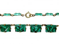 Art Deco Green Glass Necklace